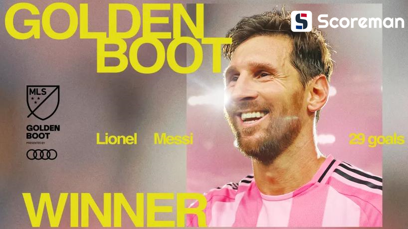 메시, MLS 정규리그에서 29골로 골든슈 수상… 커리어 통산 31번째 득점왕